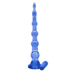 Синяя анальная цепочка с пулькой EROTICON PYRAMID GELS - 21,5 см.