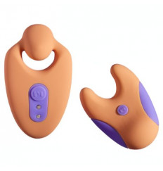 Оранжевый портативный клиторальный вибратор Divvy