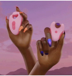 Розовый портативный клиторальный вибратор Divvy