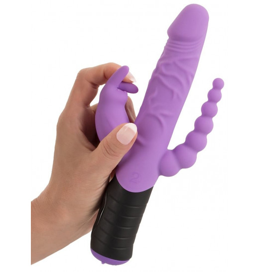 Сиреневый тройной вибратор Triple Vibrator - 22,2 см.