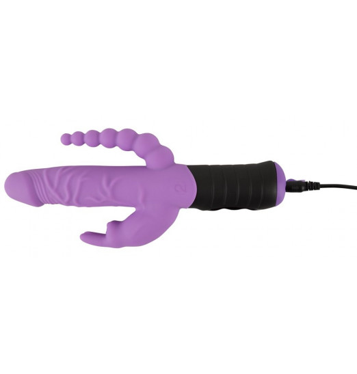 Сиреневый тройной вибратор Triple Vibrator - 22,2 см.