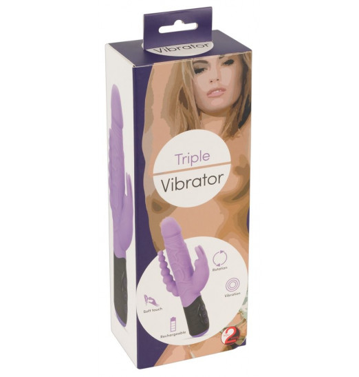 Сиреневый тройной вибратор Triple Vibrator - 22,2 см.