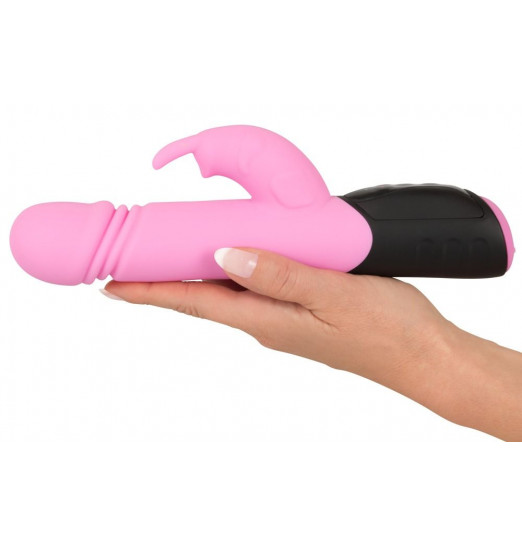 Розовый вибратор-кролик Thrusting Rabbit - 25 см. Розовый вибратор-кролик Thrusting Rabbit - 25 см.