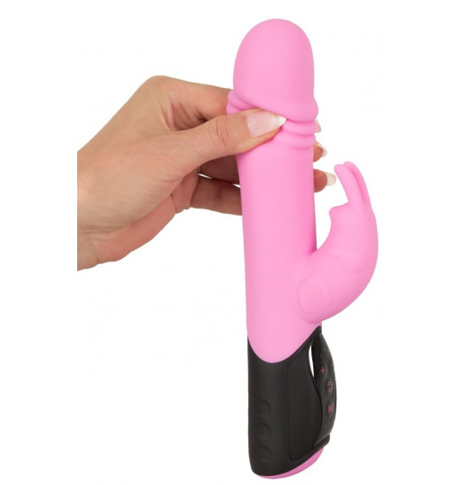 Розовый вибратор-кролик Thrusting Rabbit - 25 см. Розовый вибратор-кролик Thrusting Rabbit - 25 см.