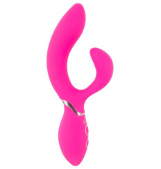 Ярко-розовый вибратор-кролик Bendable Rabbit Vibrator - 19,8 см.