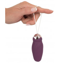 Фиолетовое виброяйцо Rotating Love Ball с пультом ДУ