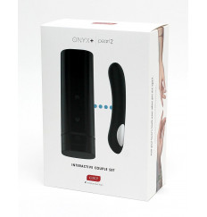 Набор для секса на расстоянии: мастурбатор Onyx+ и черный вибратор Pearl 2