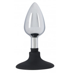 Хромированная анальная пробка Metal Plug with Suction Cup на присоске - 10,2 см.