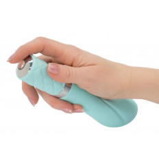 Мятный изогнутый вибратор Sassy - 20 см.