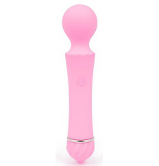 Розовый вибромассажер Sasa с круглой головкой - 16 см.