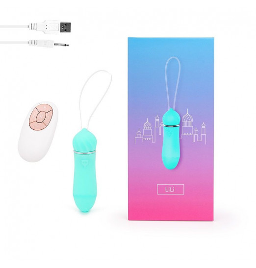 Бирюзовое виброяйцо LiLi с пультом ДУ