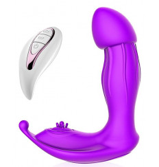 Фиолетовый вибратор WaveGod с пультом ДУ