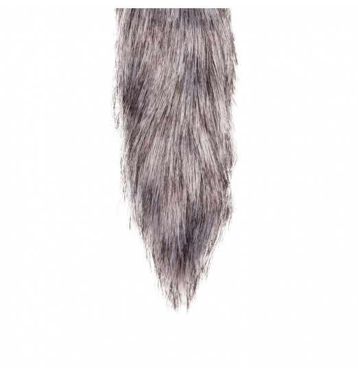 Золотистая анальная пробка с серым пушистым хвостом Fox Tail Plug