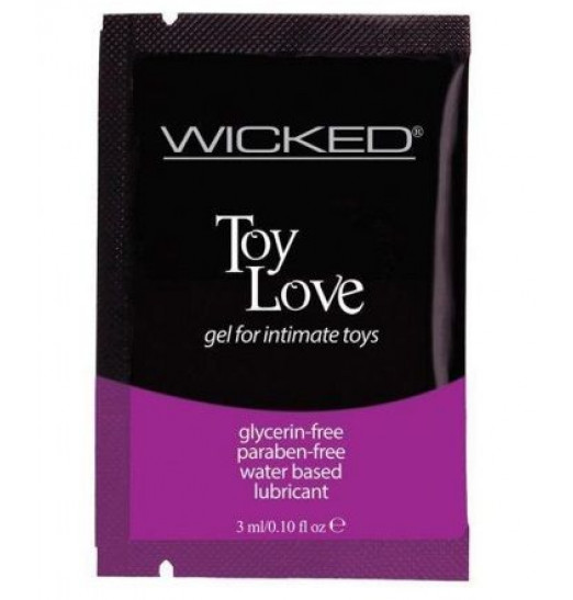 Лубрикант на водной основе для использования с игрушками WICKED Toy Love - 3 мл.