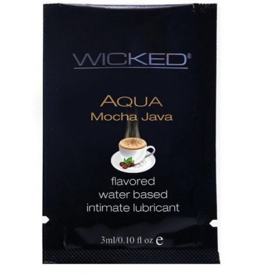 Лубрикант со вкусом кофе мокко WICKED AQUA Mocha Java - 3 мл.