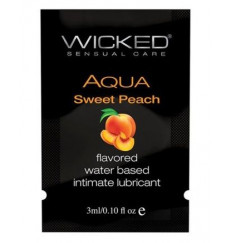 Лубрикант с ароматом спелого персика WICKED AQUA Sweet Peach - 3 мл.