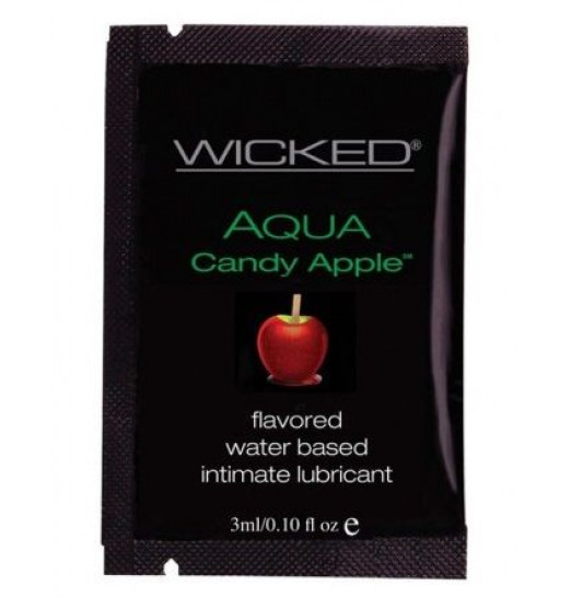 Лубрикант с ароматом сахарного яблока WICKED AQUA Candy Apple - 3 мл.