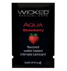 Лубрикант с ароматом клубники WICKED AQUA Strawberry - 3 мл.