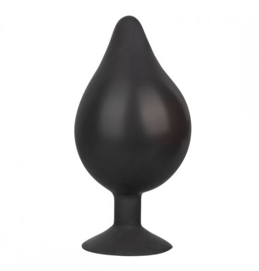 Черная расширяющаяся анальная пробка XL Silicone Inflatable Plug - 16 см.