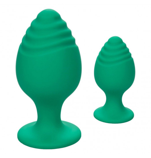 Набор из двух зеленых анальных пробок Cheeky
