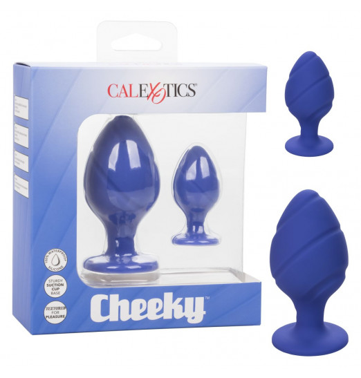 Набор из двух синих анальных пробок Cheeky
