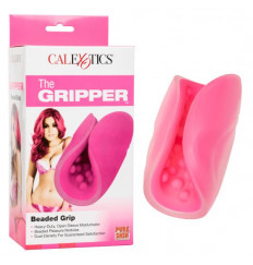 Розовый рельефный мастурбатор Beaded Grip