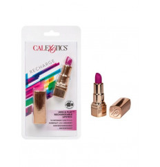 Золотистый вибратор-помада с пурпурным мягким кончиком Hide   Play Rechargeable Lipstick