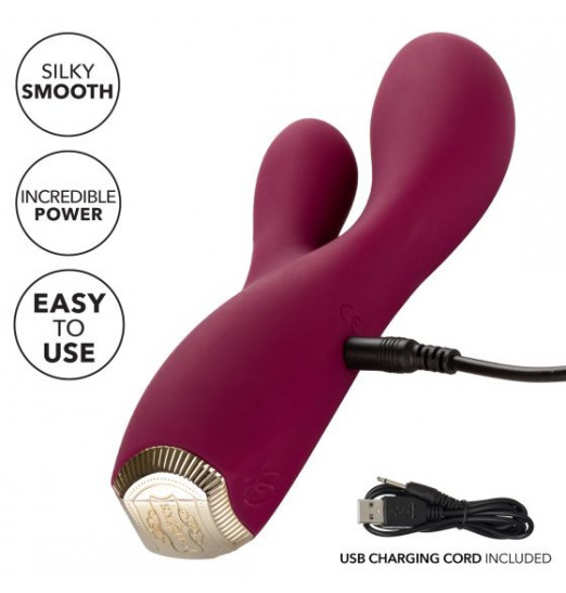 Малиновый вибромассажер-кролик Uncorked Cabernet - 18,5 см.