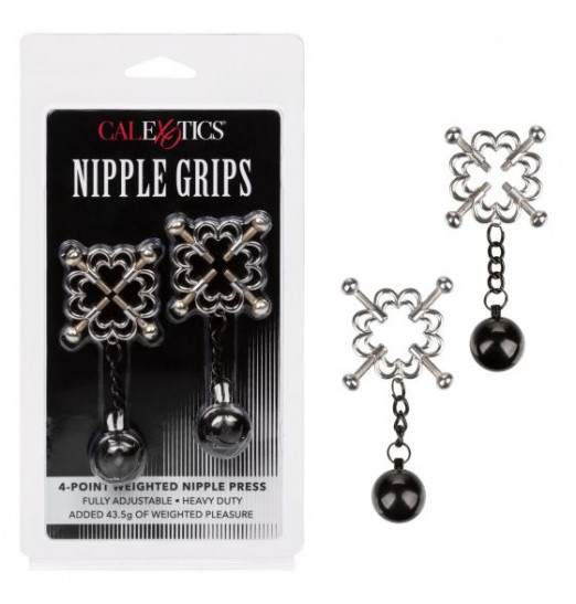 Металлические утяжеленные зажимы для сосков Grips 4-Point Weighted Nipple Press Металлические утяжеленные зажимы для сосков Grips 4-Point Weighted Nipple Press