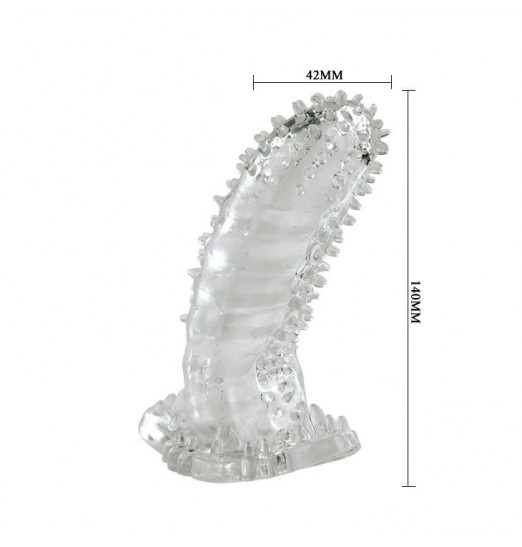 Насадка на пенис со стимуляцией предвагинальной зоны - 14 см.