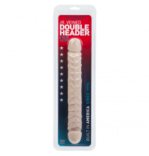 Фаллоимитатор двухсторонний Jr. Veined Double Header 12  - 30,5 см.