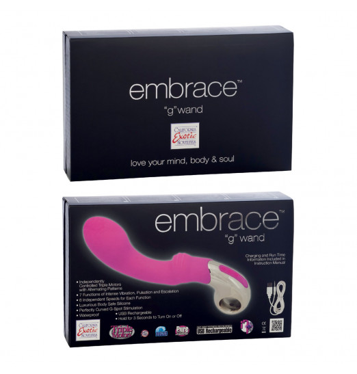 Розовый вибратор Embrace G-wand - 21 см.