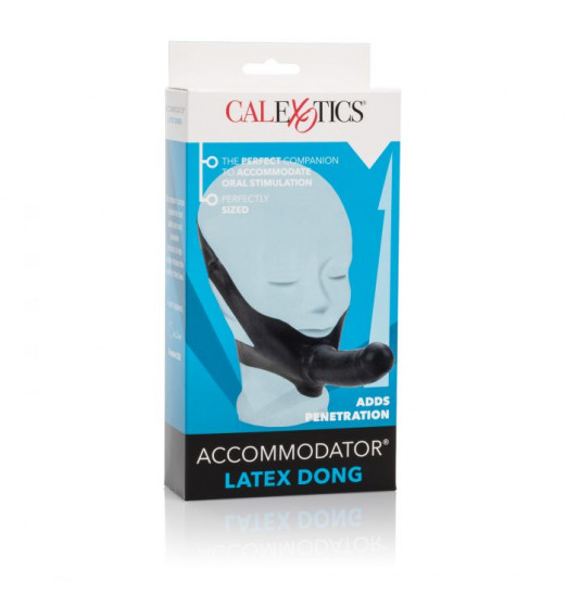 Черный страпон для оральной стимуляции The  Original  Accommodator Latex Dong
