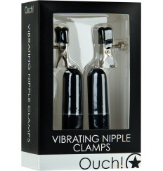 Чёрные клипсы на соски с вибрацией