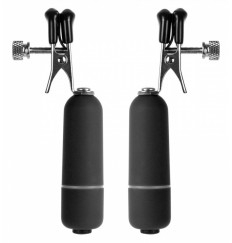 Чёрные клипсы на соски с вибрацией