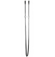 Чёрные клипсы на соски с цепочкой