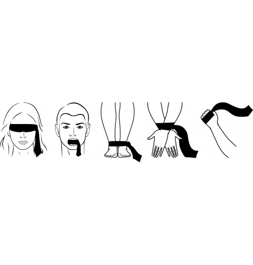 Чёрная лента-галстук для бандажа Tie Me Up Чёрная лента-галстук для бандажа Tie Me Up