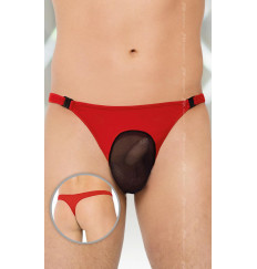 Мужские стринги с полупрозрачной вставкой