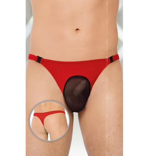 Мужские стринги с полупрозрачной вставкой