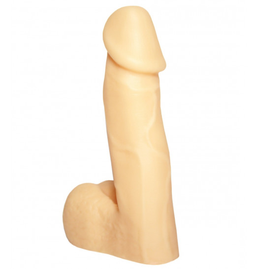 Пустотелый фаллоимитатор с мошонкой - 15,5 см. Пустотелый фаллоимитатор с мошонкой - 15,5 см.
