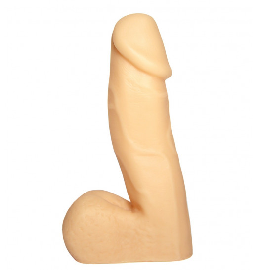 Пустотелый фаллоимитатор с мошонкой - 15,5 см. Пустотелый фаллоимитатор с мошонкой - 15,5 см.