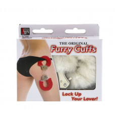 Металлические наручники с белой меховой опушкой METAL HANDCUFF WITH PLUSH WHITE