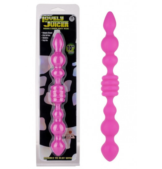 Розовый анальный стимулятор Lovely Juicer Double Ended Butt Plug - 25,4 см. Розовый анальный стимулятор Lovely Juicer Double Ended Butt Plug - 25,4 см.