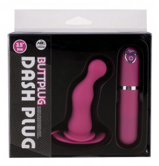 Розовая вибровтулка Dash Butt Plug With Mini Controller II - 9 см.