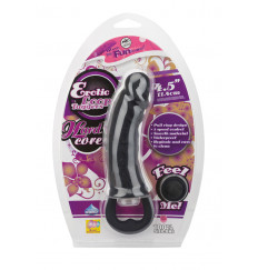 Чёрная вибровтулка-фаллос Erotic Loop Tuggers Hard Core - 11,4 см.