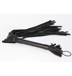 Чёрная плетка из натуральной кожи - 45 см.