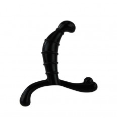 Чёрный стимулятор простаты с рёбрышками