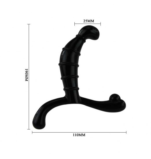 Чёрный стимулятор простаты с рёбрышками Чёрный стимулятор простаты с рёбрышками