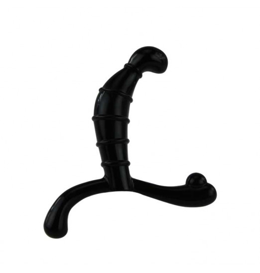 Чёрный стимулятор простаты с рёбрышками Чёрный стимулятор простаты с рёбрышками