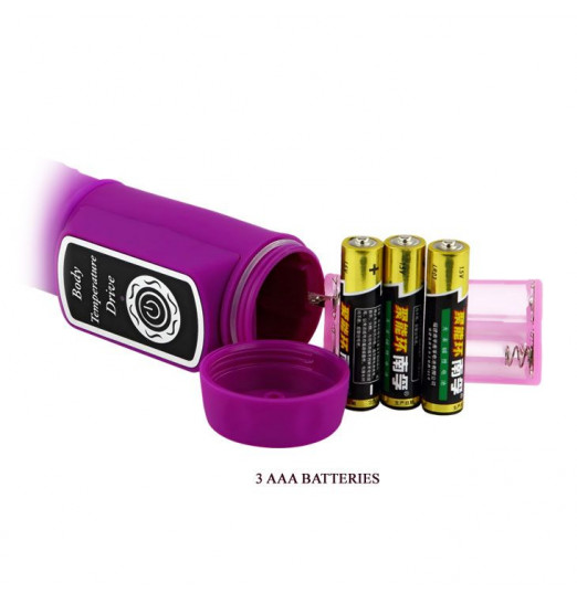 Лиловый вибратор Body Touch II с реакцией на прикосновения - 22 см.